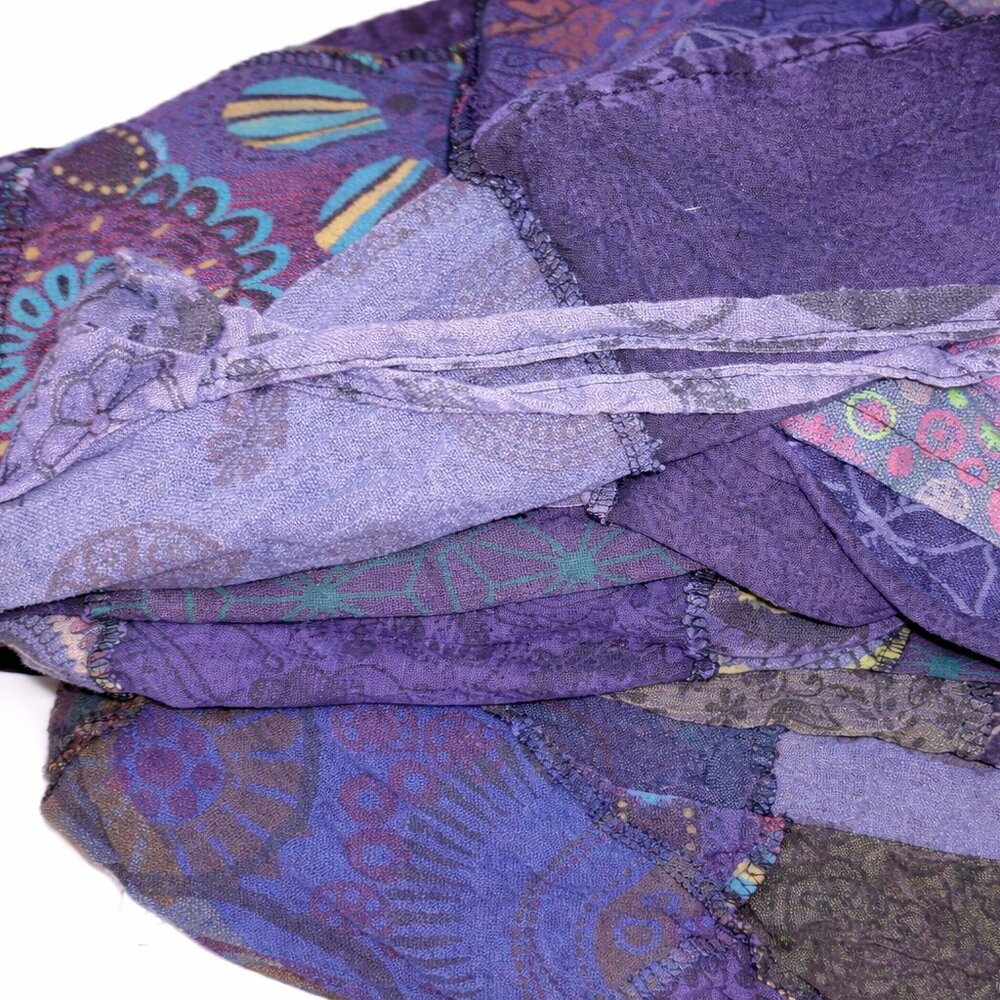 Washed boho hippy patchwork bohemian flared cotto… - image 2